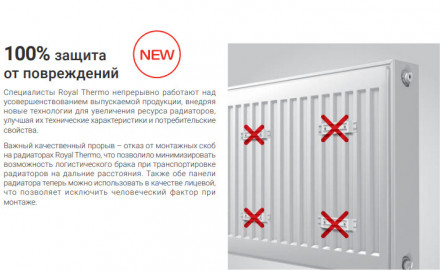 Стальной панельный радиатор Тип 10 Royal Thermo VENTIL HYGIENE 10-500-900