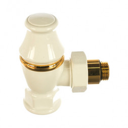 Угловой запорный клапан для радиатора SR Rubinetterie Liberty 1/2х3/4 белый (запорный)