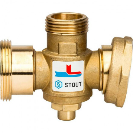 Смесительный клапан STOUT G 1 1/2M-G 1 1/2F-G 1 M 70°С