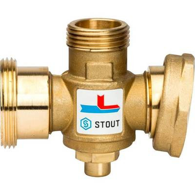 Смесительный клапан STOUT G 1 1/2M-G 1 1/2F-G 1 M 70°С