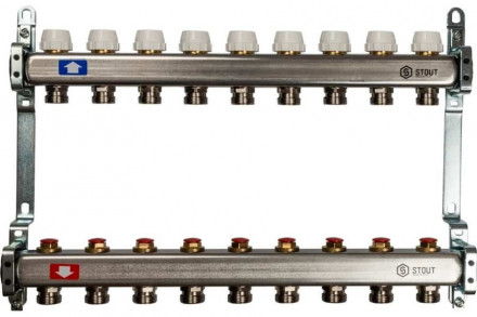 Коллектор с запорными клапанами STOUT SMS 0922 000010