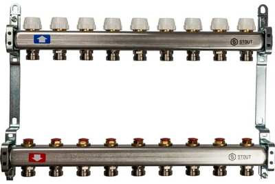 Коллектор с запорными клапанами STOUT SMS 0922 000010