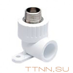 Угольник РосТурПласт PN25 комб. с креплением (водорозетка), наружная резьба 25x3/4&quot; арт.15108