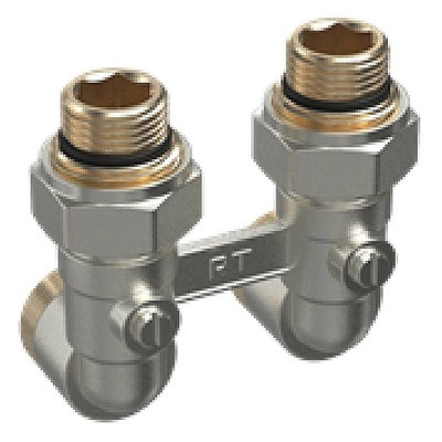 Узел нижнего подключения Royal Thermo угловой 1/2&quot;х3/4&quot; EK (никель)