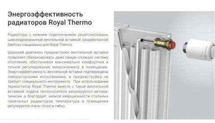 Стальной панельный радиатор Тип 10 Royal Thermo VENTIL HYGIENE 10-300-2600