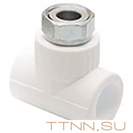 Тройник РосТурПласт с накидной гайкой на метал. штуцере 32x1&quot;х32 арт.14272