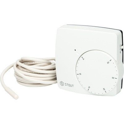 Термостат комнатный электронный STOUT WFHT-DUAL дистанционный датчик в пол L=3 м