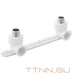 Угольник РосТурПласт PN25 комб. с креплением двойной (под смеситель), наружная резьба 20х1/2&quot; арт.10703