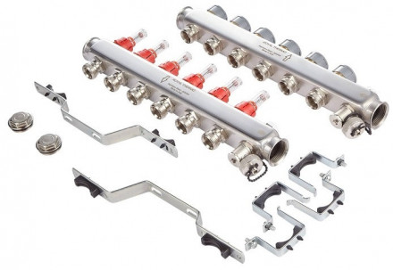 Для отопления Royal Thermo 1&quot; ВР-3/4&quot; НР, 7 выходов с расходомерами, нерж. (RTE 52.107)