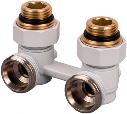 Узлы нижнего подключения Royal Thermo угловой 1/2&quot;х3/4&quot; EK (белый)