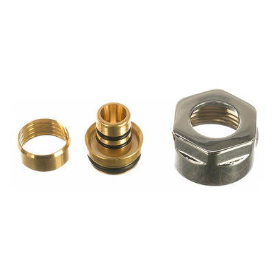 Резьбовое соединение SR Rubinetterie Для многослойной трубы 16х3/4Е Хром