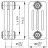 Стальной трубчатый радиатор 4-колончатый IRSAP TESI RR4 4 1800 YY 01 A4 02 1 секция