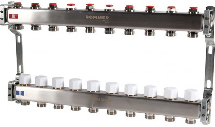 Для отопления Rommer 1&quot;/3/4&quot;x10 с запорными клапанами (RMS-3200-000010)