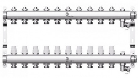 Коллектор нерж. Wester 1&quot;-3/4 в сборе на 10 выходов с 2 заглушками