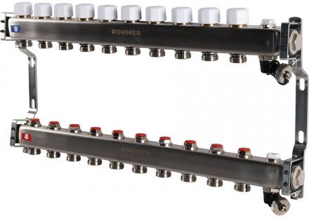 Для отопления Rommer 1&quot;/3/4&quot;x10 с запорными клапанами (RMS-3201-000010)
