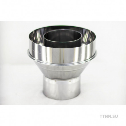 Старт-сэндвич конус трубы дымохода нержавейка 1 мм 135 (внутри) / 220 (снаружи), AISI-430