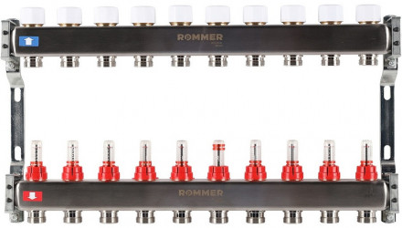Для отопления Rommer 1&quot;/3/4&quot;x10 с расходомерами (RMS-1200-000010)