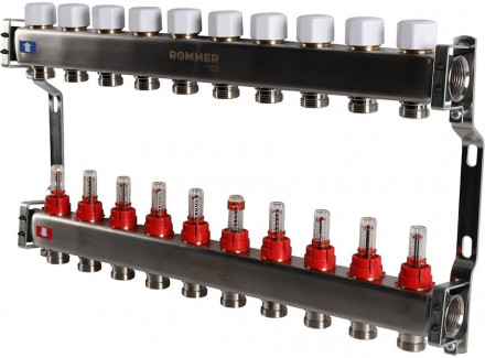 Для отопления Rommer 1&quot;/3/4&quot;x10 с расходомерами (RMS-1200-000010)