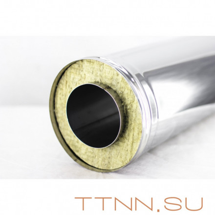 Сэндвич труба дымохода 1 метр нержавейка 1 мм / нержавейка 0,5 мм 130 (внутри) / 220 (снаружи)