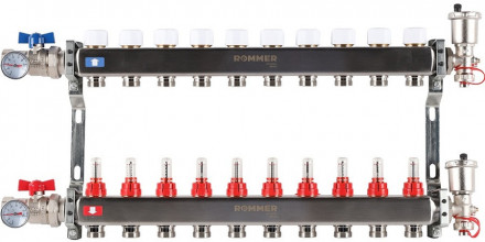 Для отопления Rommer 1&quot;/3/4&quot;x10 с расходомерами (RMS-1210-000010)