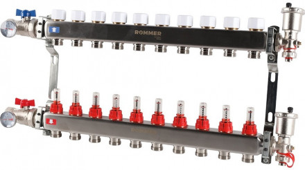 Для отопления Rommer 1&quot;/3/4&quot;x10 с расходомерами (RMS-1210-000010)