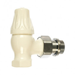 Угловой запорный клапан для радиатора SR Rubinetterie Ретро 1/2 белый (запорный)