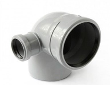Отвод канализационный Политэк 110 с выходом 50 левый