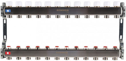 Для отопления Rommer 1&quot;/3/4&quot;x12 с запорными клапанами (RMS-3200-000012)