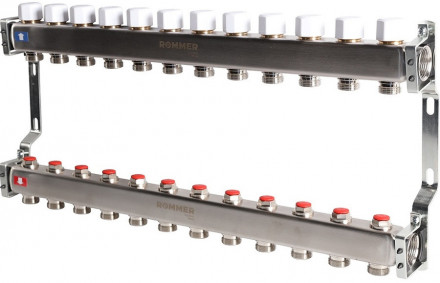 Для отопления Rommer 1&quot;/3/4&quot;x12 с запорными клапанами (RMS-3200-000012)
