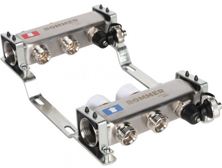 Для отопления Rommer 1&quot;/3/4&quot;x2 с запорными клапанами (RMS-3201-000002)