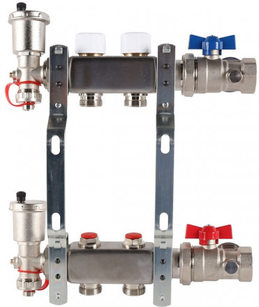 Для отопления Rommer 1&quot;/3/4&quot;x2 с запорными клапанами (RMS-3210-000002)