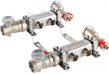 Для отопления Rommer 1&quot;/3/4&quot;x2 с запорными клапанами (RMS-3210-000002)