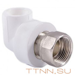 Угольник РосТурПласт с накидной гайкой на метал. штуцере 20х1/2&quot; арт.14265