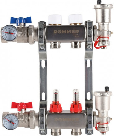 Для отопления Rommer 1&quot;/3/4&quot;x2 с расходомерами (RMS-1210-000002)