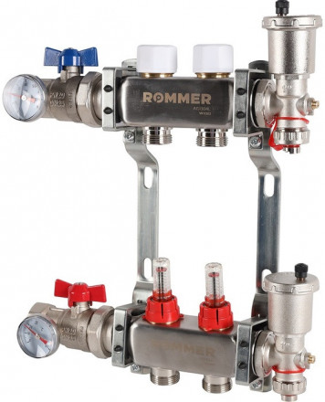Для отопления Rommer 1&quot;/3/4&quot;x2 с расходомерами (RMS-1210-000002)