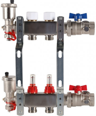 Для отопления Rommer 1&quot;/3/4&quot;x2 с расходомерами (RMS-1210-000002)