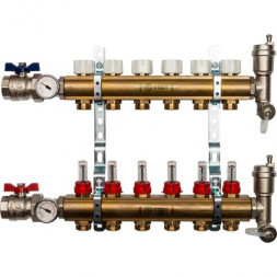 Для отопления STOUT Коллектор регулируемый с расходомерами 1/3/4x6